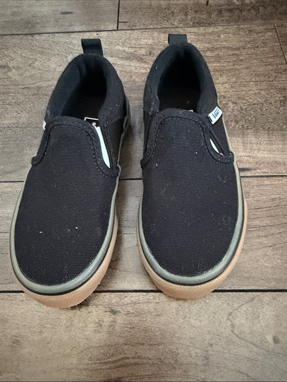 Vans Kids Black Canvas Slip-On Sneakers